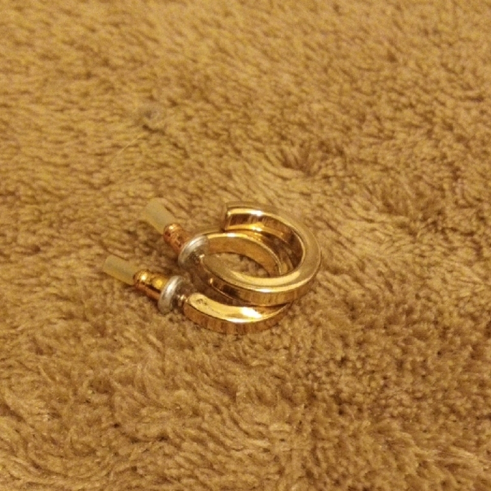Elegant Gold and Silver Hoop Earrings